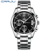 CRRJU grand cadran conception chronographe Sport hommes montres marque de mode militaire étanche montre à Quartz horloge Relogio Masculino224Y
