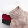 Children Padded Sweater Autumn Winter Kids Turtleneck Knitwear Pullovers Baby Cotton Top Clothing Solid Warm Bottoming Shirt 231228