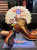 Stivali in vera pelle patchwork retrò Stivali da lavoro casual vintage stile inglese Scarpe eleganti da ufficio con lacci Botas Hombre