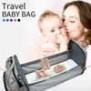 Diaper Baby Bags with Bed Mummy Bag Waterproof Nylon Maternity Nappy Moms Backpack Baby Nursing Changing Bag For Baby Care 231227