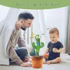 Dancing Cactus Plush Tuy مع تكرار الحديث والغناء وظيفة USB سجل التعليم المبكر هدية مضحكة 231228