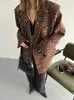 Eam kadın leopar baskı büyük boyutlu gündelik blazer yaka uzun kollu gevşek ceket moda bahar sonbahar 2024 1df2518 231225
