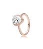 Boîte d'origine Rose Gold Tear Drop Cz CZ Diamond Ring pour 925 Anneaux en argent sterling set pour les femmes Bijoux de mariage de mariage8608984