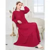 Vêtements ethniques Mode Femmes À Manches Longues Maxi Robe Couleur Solide Caftan Musulman Abaya Turquie Caftan Dubaï Robe De Fête Robes Islamiques