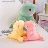 Animais de pelúcia de pelúcia 25cm adorável dinossauro brinquedos de pelúcia super macio dos desenhos animados animal de pelúcia dino bonecas para crianças bebê abraço boneca travesseiro de sono decoração de casa l231228