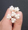 Rose Gold 6PCSlot Wedding Accessories Bridal Pearl Hairpins Flower Crystal Pearl Rhinestone Hair Pins Clips Bridesmaid Women Hair5576934