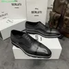 BERLUTI Men's Dress Shoes Leather Oxfords Shoes Berlut New Men's Calf Leather Patchwork Color Oxford Shoes British Gentlemen Business Dress Leather Shoes HBJB