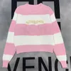 Women's Sweaters designer Winter New Small Fragrant Wind Intercolor Striped Beaded Nail, Celebrity Style Knitted Top for Women 8PFX