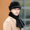 Ball Caps Heren Winter Warm True Mink Gehoorbescherming Hoed Russische Mode Vliegend Klassiek Effen Kleur Honkbal