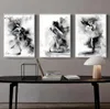 3PCSSet Black White Ballerina Art Målning Modern Abstrakt konst Bilett Dancing Girl Canvas Poster Hemdekor3302225