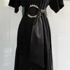 Bälten kvinnors mode pärla spänne satin cummerbunds kvinnliga klänning korsetter midjeband dekoration brett bälte tb1325
