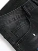 Men Stretchy Ripped Skinny Biker Embroidery Cartoon Print Jeans Destroyed Hole Slim Fit Denim High Quality Hip Hop Black 231228