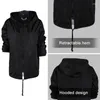 Women's Trench Coats Waterproof Cotton Jacket Lightweight Casual Anorak Coat With Hood