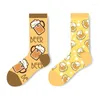 Donne calzini ab unisex di moda colorato fumetto fumetto hamburger cotone streetwear hip hop skateboard stocking regalo di Natale