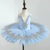 Costume de performance de ballet de scénario Girls d'étirement en jupe courte Ballerine Party Dress Women Children Dance