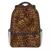 Ryggsäck grå leopard chic trendig tryck kawaii ryggsäckar pojke camping hållbara skolväskor design ryggsäck