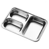 Dinnerware Sets Trays Stainless Steel Dinner Plate Divided Dipping Seasoning Sectioned Plates Serving Dish Sauce Child