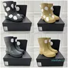 مصمم أحذية شتوية Womens Heel Boots Knee High Boots Platform Luxury Rain Rain Boots Sheepeskin Sheulk Seale Sole Rubber Rubber Size Size 35-41 2322