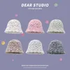 Chapeaux de seau colorés de styliste japonais pour femmes, automne et hiver, doux, chaud, polyvalent, Ins Show Face, petit bonnet de bassin tricoté 231228