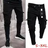 Fashion Mens Slim Fit Urban Straight Leg Black Trousers Denim Casual Pencil Jogger Cargo Pants S 3XL 231227