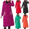 Trench-Coats pour femmes, vêtements d'hiver en coton, couleur unie, longueur, veste ample, à capuche, coupe-vent, confortable, chaud