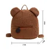 Torby szkolne Dzieci Pluszowe plecak Śliczne niedźwiedzie ucha przedszkola torba zimowa ciepłe polarowe plecak na zewnątrz podróż dla chłopców dziewczęta