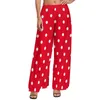 Damesbroek Zwart-wit Polka Dot Print Recht Trendy Moderne Kunst Casual Wijde Pijpen Dames Oversize Esthetische Grafische Broek