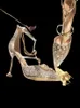 2020 Mode Gold Silber Perlen Pailletten Designer Damen Hochzeitsschuhe High Heels 85 cm 6 cm spitze Zehen Pumps Hochzeitskleid Schuhe 7885238