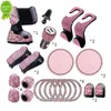 Dekorationer Nya 20st/set Rhinestone Car Phone Holder Universal Auto Interior Hooks Sticker Pad Set Pink Bling Car Accessories for Women