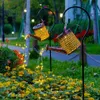 Watering Can Solar Garden Landscape Path LED String Lights Yard Stake With Planter Lawn Art Outdoor Jul Decorations 231227