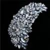 4 75 Zoll riesige Größe klarer Kristall Brosche Strass Diamante Brautbrautbrosche Rose Blume Pin270l
