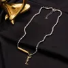 Designerhalsband för kvinnliga chokers smycken kristall lyx charm hänge halsband koppar längd 42+5 cm