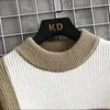 ブランド服暖かい秋の冬のセーターメンズカジュアルパッチワーク