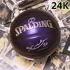 Bälle Spalding 24K Schwarz Mamba Gedenk Edition Basketball Ball Merch PU Wear Resistent Serpentine Größe 7 Perle Purple Drop Dhkws