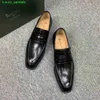 BERLUTI Chaussures habillées pour hommes en cuir Oxfords Berlut Nouveaux hommes Venezia en cuir de veau Lefu Chaussures faites à la main motif crocodile coloré Chaussure d'affaires décontractée en cuir HB3R