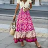 Röcke stilvolle Frauen Sommerrock hohe Taille, farbenfrohe drucke elastische Dame