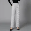 Women's Pants Baggy Thicken Down Cotton Winter Warm Wide Leg Pantalones Casual High Waist Snow Sweatpants Big Size Pantalon