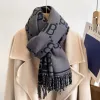 2024 SCARVES CASHMERE SCARF FÖR KVINNA PASHMINA SACLS WRAPS TOME WARM HIJAB Luxur Design Winter Stoles Filt 180*65cm