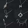 Pendant Necklaces WeSparking EMO Stainless Steel Necklace Geometric Lighting Star Awl Set Fashion Jewelry