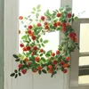 Decorative Flowers Garden Artificial Vine Rose DIY Wedding Decoration Fake Flower Home Room Decor Wall Hanging Garland Plants