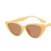 Sunglasses 2023 Black Triangle Cat Eye Woman Brand Designer Mirror Sun Glasses Shades Ladies Eyewear UV400 Lentes De Sol Mujer