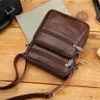 Shoulder Bags Men's Leather Small Solid Color Retro Waist Satchels ltifunctional Genuine Male Messenger Crossbody Pursestylishhandbagsstore