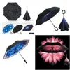 Umbrellas Wind-Proof Inverted Folding Double-Layer Rain-Proof Sun Inside And Outside Self-Made Umbrella C Handle Inventory Drop Deliv Dhfql