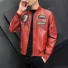 Casual Motorcykel Windbreaker Zip Stand Collar Faux Leather Jacket Men Slim High Quality Fashion Wool Liner Coat Streetwear 231227