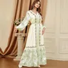 Ubranie etniczne Autumn muzułmańskie kobiety kwiat swobodny abaya długa sukienka maxi indyka eid impreza kaftan islam dubai arabskie suknie maroko jalabiya