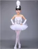 Escenario Weat White Ballet Tutu Falda Vestido de cisne para niños Disfraz de cisne para niños Danza del vientre Profesional