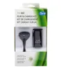 Ersättningsbatteri Pack Play Charge Cable Kit för Xbox 360 Trådlös styrenhet Xbox360 GamePad Charger Charging Data Cable Black 7629442