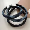 Torção trançada headbands azul denim antiderrapante cabeça dentada hoop acessórios para o cabelo tecido hoop trança hairbands headwear