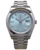 Z luksusowymi zegarkami II Platinum 41 mm Ice Blue Concentric Roman Dial 218206 Automatyczna moda na rękę