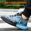 Men Sport Safety Shoes Air Cushion Work Sneakers AntiPuncture Breathable Boots Women Steel Toe Lightweight 231225